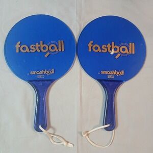 Fastball Smashball Paddles Set Of 2 Beach Game Pickle Paddle Ball Blue